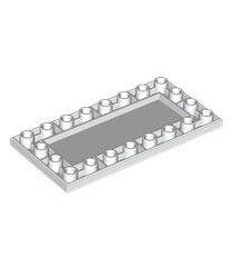 LEGO - Tegel, gemodificeerd 4 x 8 omgekeerd met noppen aan randen - White | N - Thumbnail