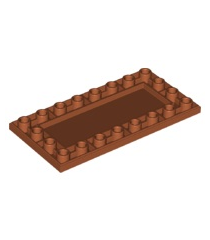 LEGO - Tegel, gemodificeerd 4 x 8 omgekeerd met noppen aan randen - Dark Orange | N - Thumbnail