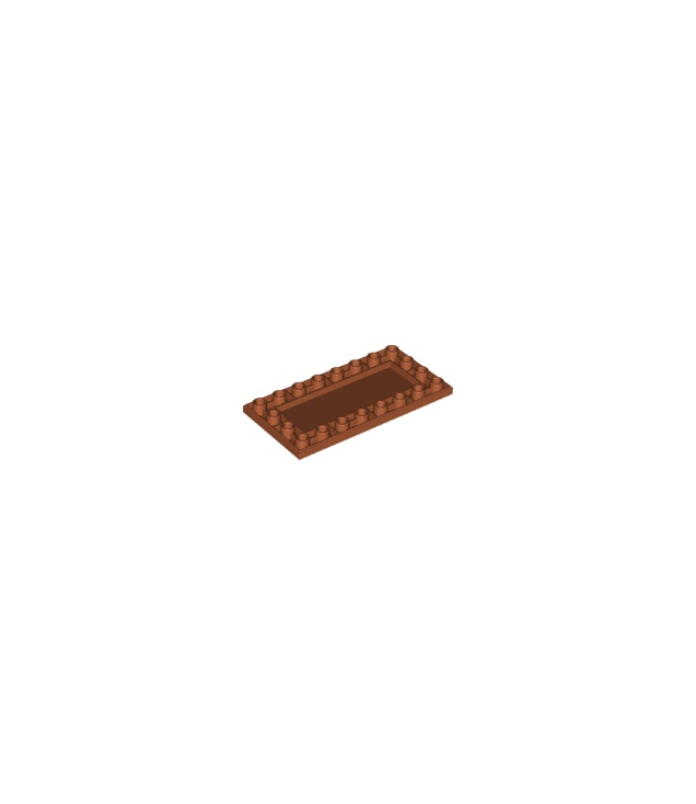 LEGO - Tegel, gemodificeerd 4 x 8 omgekeerd met noppen aan randen - Dark Orange | N
