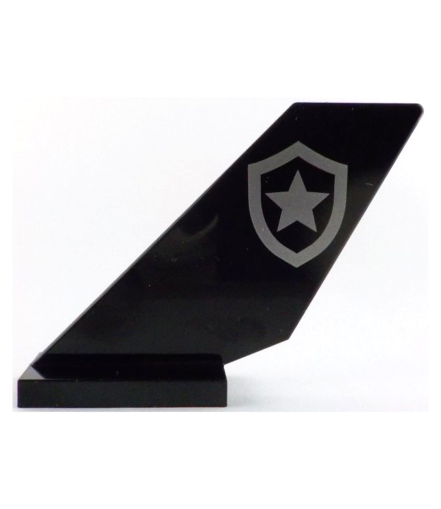  - Staartvleugel met zilveren politiebadge-logo aan beide zijden - Black | N