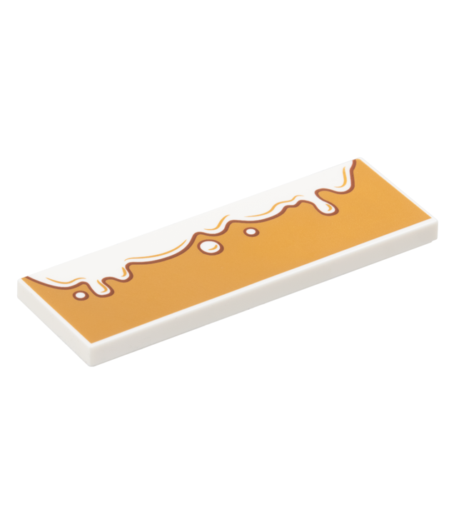  - Tegel 2 x 6 met druipend glazuur op medium nougat achtergrond - White | N