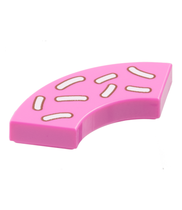  - Tegel, ronde hoek 2 x 2 macaroni met witte sprinkels - Dark Pink | N