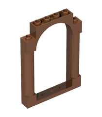 LEGO - Deurframe 1 x 6 x 7 gebogen met inkepingen en afgeronde pilaren - Reddish Brown | N - Thumbnail