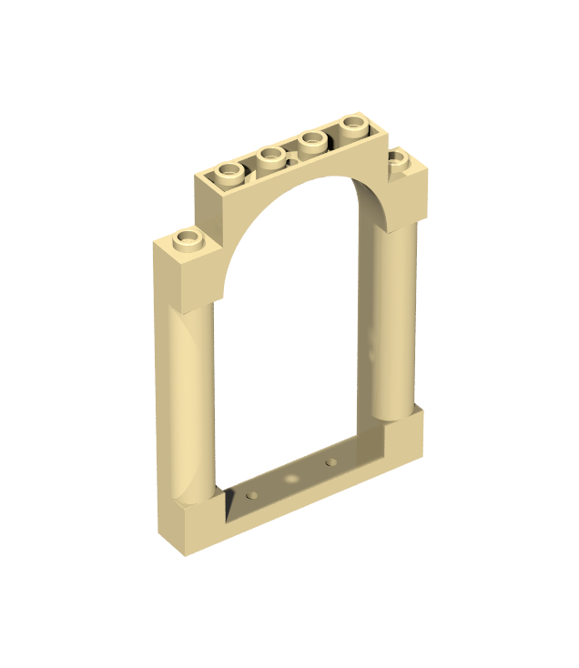 LEGO - Deurframe 1 x 6 x 7 gebogen met inkepingen en afgeronde pilaren - Tan | N