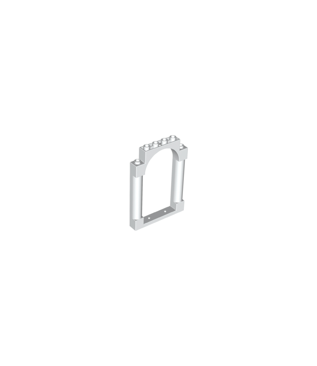 LEGO - Deurframe 1 x 6 x 7 gebogen met inkepingen en afgeronde pilaren - White | N