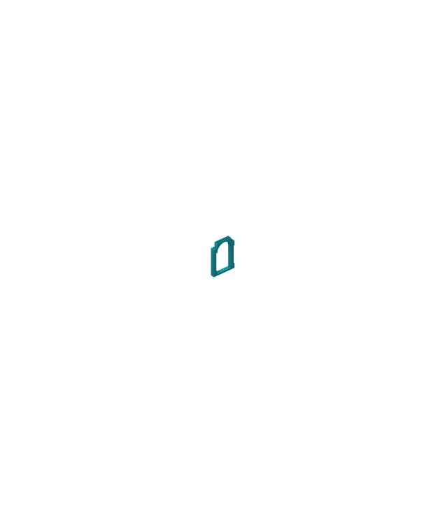 LEGO - Deurframe 1 x 6 x 7 gebogen met inkepingen en afgeronde pilaren - Dark Turquoise | N