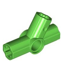  - Technic as- en penverbinder drievoudig hoekig – 60 / 120 / 180 graden - Bright Green | N - Thumbnail