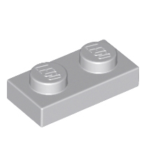 LEGO - Plaat 1 x 2 - Light Bluish Gray | N - Thumbnail