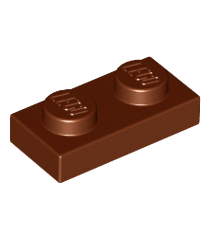 LEGO - Plaat 1 x 2 - Reddish Brown | N - Thumbnail