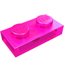 LEGO - Plaat 1 x 2 - Trans-Dark Pink | N - Thumbnail