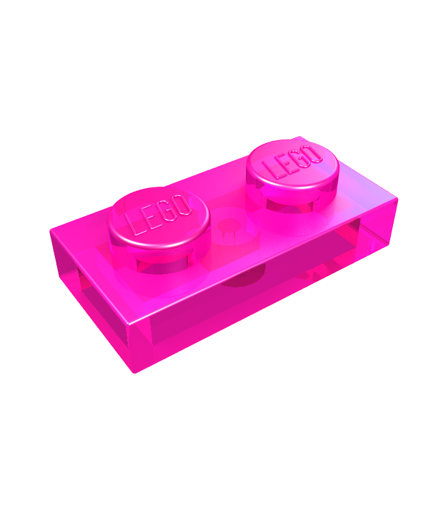 LEGO - Plaat 1 x 2 - Trans-Dark Pink | N