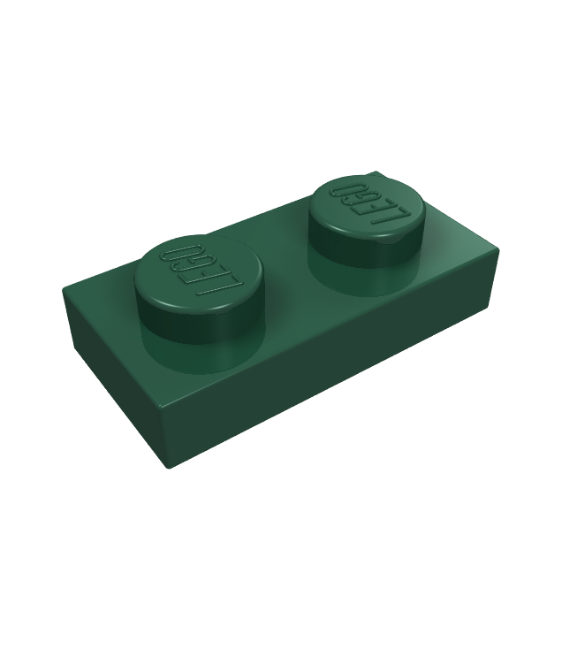 LEGO - Plaat 1 x 2 - Dark Green | N