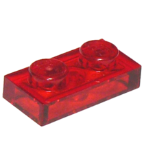 LEGO - Plaat 1 x 2 - Trans-Red | N - Thumbnail