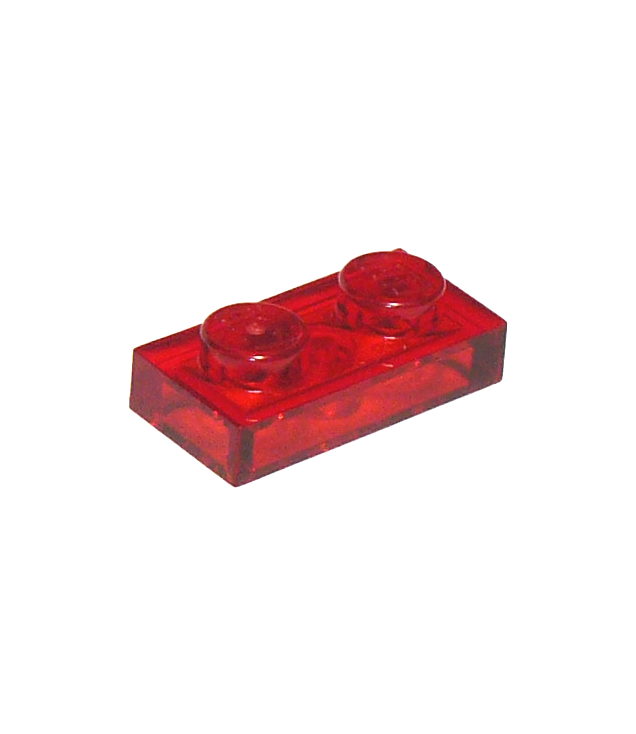 LEGO - Plaat 1 x 2 - Trans-Red | N