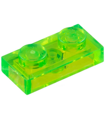 LEGO - Plaat 1 x 2 - Trans-Bright Green | N - Thumbnail