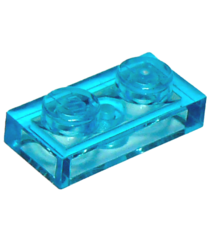 LEGO - Plaat 1 x 2 - Trans-Light Blue | N - Thumbnail