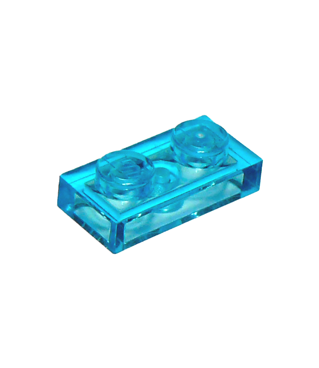 LEGO - Plaat 1 x 2 - Trans-Light Blue | N