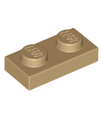 LEGO - Plaat 1 x 2 - Dark Tan | N - Thumbnail