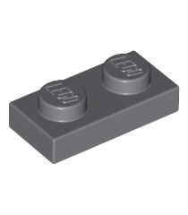 LEGO - Plaat 1 x 2 - Dark Bluish Gray | N - Thumbnail