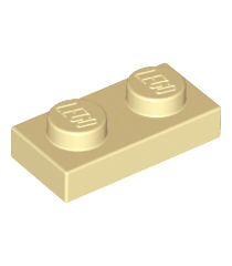 LEGO - Plaat 1 x 2 - Tan | N - Thumbnail