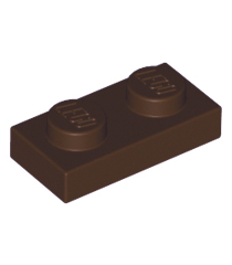 LEGO - Plaat 1 x 2 - Dark Brown | N - Thumbnail