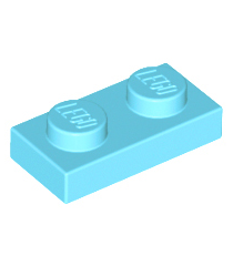 LEGO - Plaat 1 x 2 - Medium Azure | N - Thumbnail