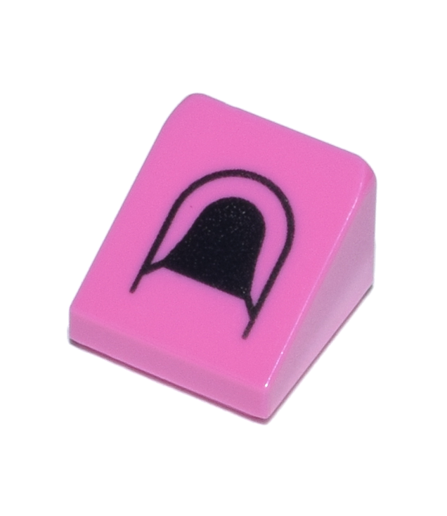  - Helling 30 graden graden 1 x 1 x 2/3 met zwart gebogen hoofdsteungat - Dark Pink | N