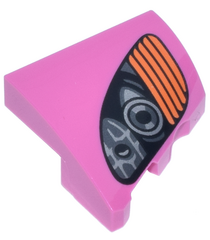  - Wig 2 x 2 x 2/3 links met zwarte, zilveren en donkerzilveren koplampen en oranje knipperlicht - Dark Pink | N - Thumbnail