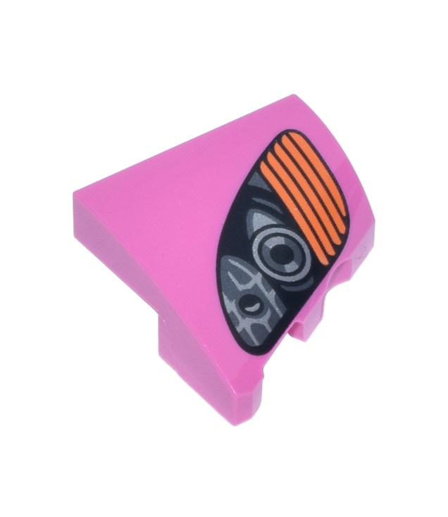  - Wig 2 x 2 x 2/3 links met zwarte, zilveren en donkerzilveren koplampen en oranje knipperlicht - Dark Pink | N