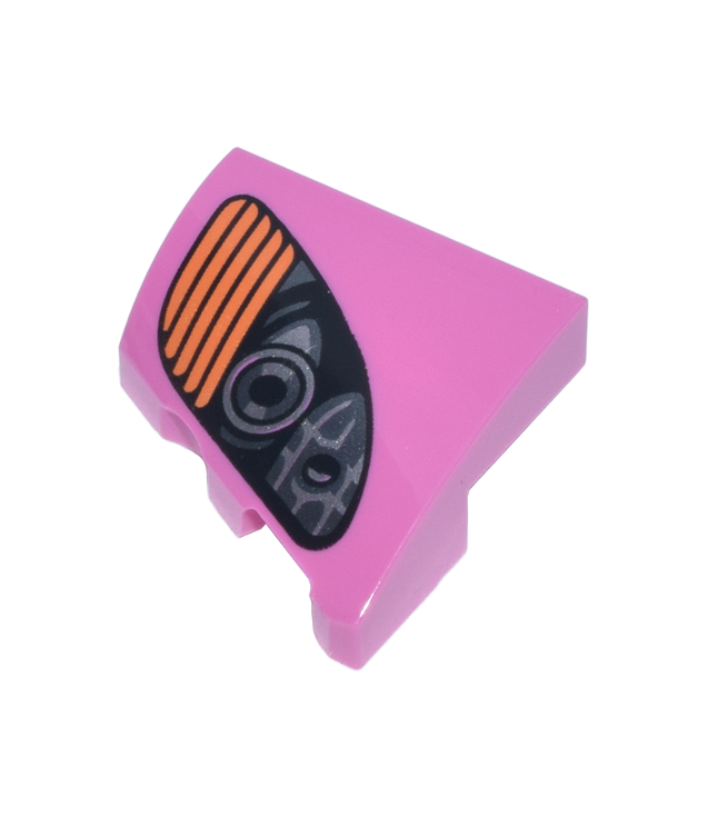  - Wig 2 x 2 x 2/3 rechts met zwarte, zilveren en donkerzilveren koplampen en oranje knipperlicht - Dark Pink | N
