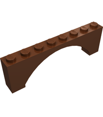 LEGO - Boog 1 x 8 x 2 verhoogd - Reddish Brown | N - Thumbnail