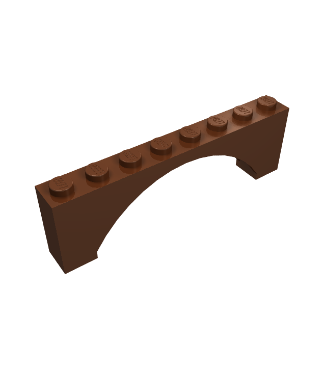 LEGO - Boog 1 x 8 x 2 verhoogd - Reddish Brown | N