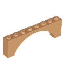 LEGO - Boog 1 x 8 x 2 verhoogd - Medium Nougat | N - Thumbnail