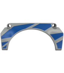  - Technic paneel spatbord gebogen #32 11 x 2 x 5 recht bovenvlak met blauwe racestrepen – model linkerzijde - Light Bluish Gray | N - Thumbnail