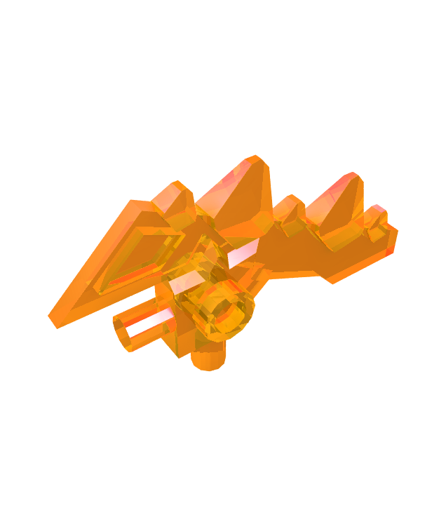  - Technic as- en penverbinder haaks 2L met as - Trans-Orange | N
