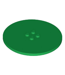 LEGO - Tegel, rond 8 x 8 met 4 noppen in midden - Green | N - Thumbnail