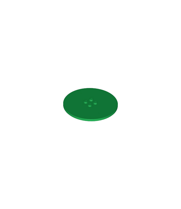 LEGO - Tegel, rond 8 x 8 met 4 noppen in midden - Green | N