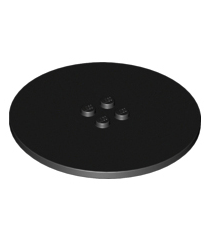 LEGO - Tegel, rond 8 x 8 met 4 noppen in midden - Black | N - Thumbnail