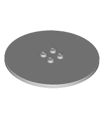 LEGO - Tegel, rond 8 x 8 met 4 noppen in midden - Light Bluish Gray | N - Thumbnail