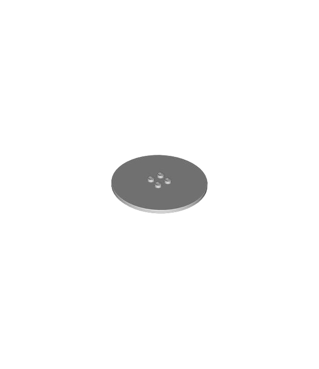 LEGO - Tegel, rond 8 x 8 met 4 noppen in midden - Light Bluish Gray | N