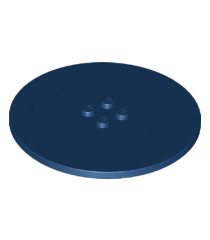 LEGO - Tegel, rond 8 x 8 met 4 noppen in midden - Dark Blue | N - Thumbnail