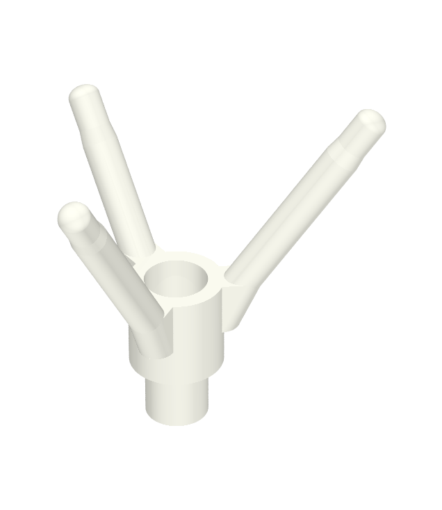 LEGO - Plant bloemsteel met staafhouder, staaf en 3 stelen - White | N