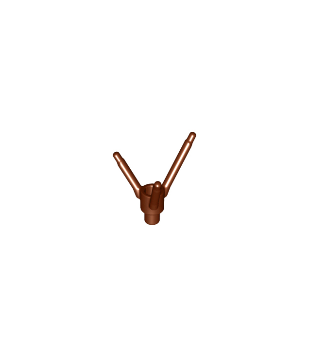 LEGO - Plant bloemsteel met staafhouder, staaf en 3 stelen - Reddish Brown | N