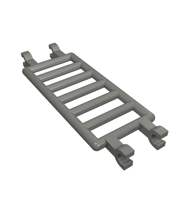 - Staaf 7 x 3 met 4 klemmen (ladder) - Dark Bluish Gray | N