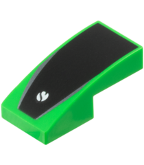  - Hond, buldog met gegoten blauwe halsband en zwarte ogen, neus, mond, tanden en voorhoofdrimpels, witte snuit (Ripper) - Bright Green | N - Thumbnail