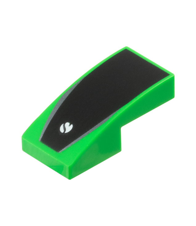  - Hond, buldog met gegoten blauwe halsband en zwarte ogen, neus, mond, tanden en voorhoofdrimpels, witte snuit (Ripper) - Bright Green | N