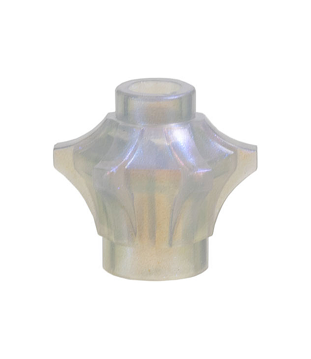  - Kristalsteen 1 x 1 met 6 punten (knotskop / ronde steen 1 x 1 met 6 stekels) - Satin Trans-Clear | N