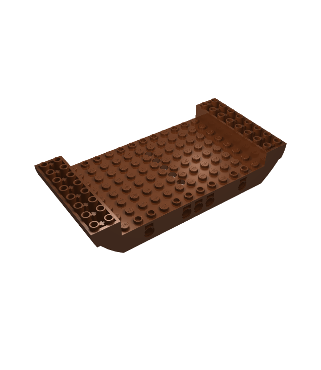  - Boot, romp groot middenstuk 8 x 16 x 2 1/3 met 5 gaten - Reddish Brown | N