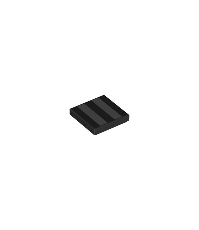  - Steen 1 x 2 met wit vraagtekenpatroon - Black | N