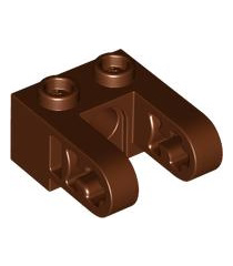 LEGO - Technic, steen 1 x 2 met gat en dubbele liftarm­verlenging - Reddish Brown | N - Thumbnail